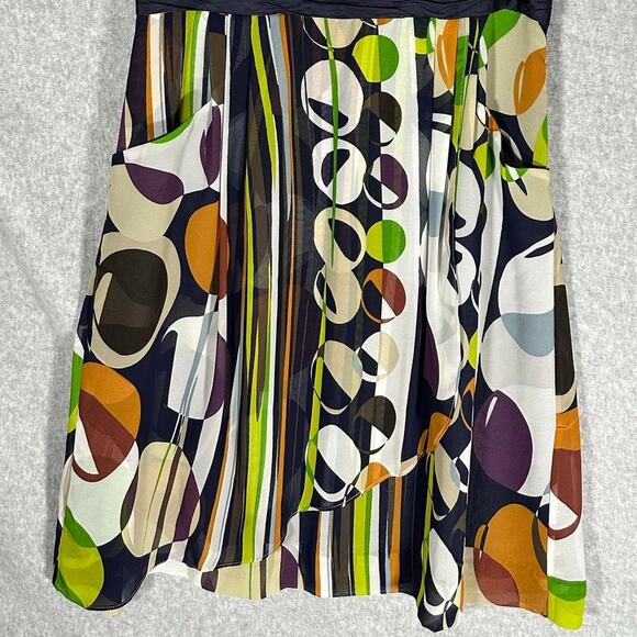 Anthropologie Moulinette Soeurs Sz 6 Abstract Geometric Faux Wrap Colorful Dress - Picture 13 of 14